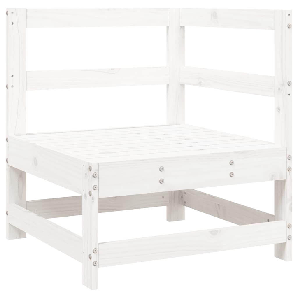 vidaXL 8 pcs conjunto sofás de jardim pinho maciço branco