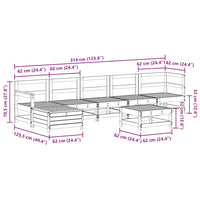 vidaXL 7 pcs conjunto lounge de jardim pinho maciço branco