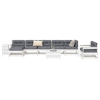 vidaXL 10 pcs conjunto sofás de jardim madeira de pinho maciço