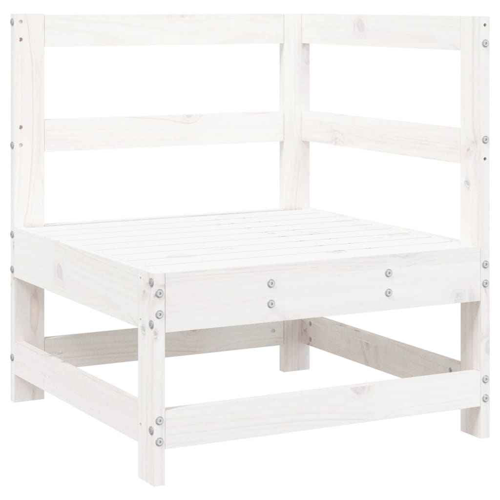 vidaXL 10 pcs conjunto sofás de jardim madeira de pinho maciço branco