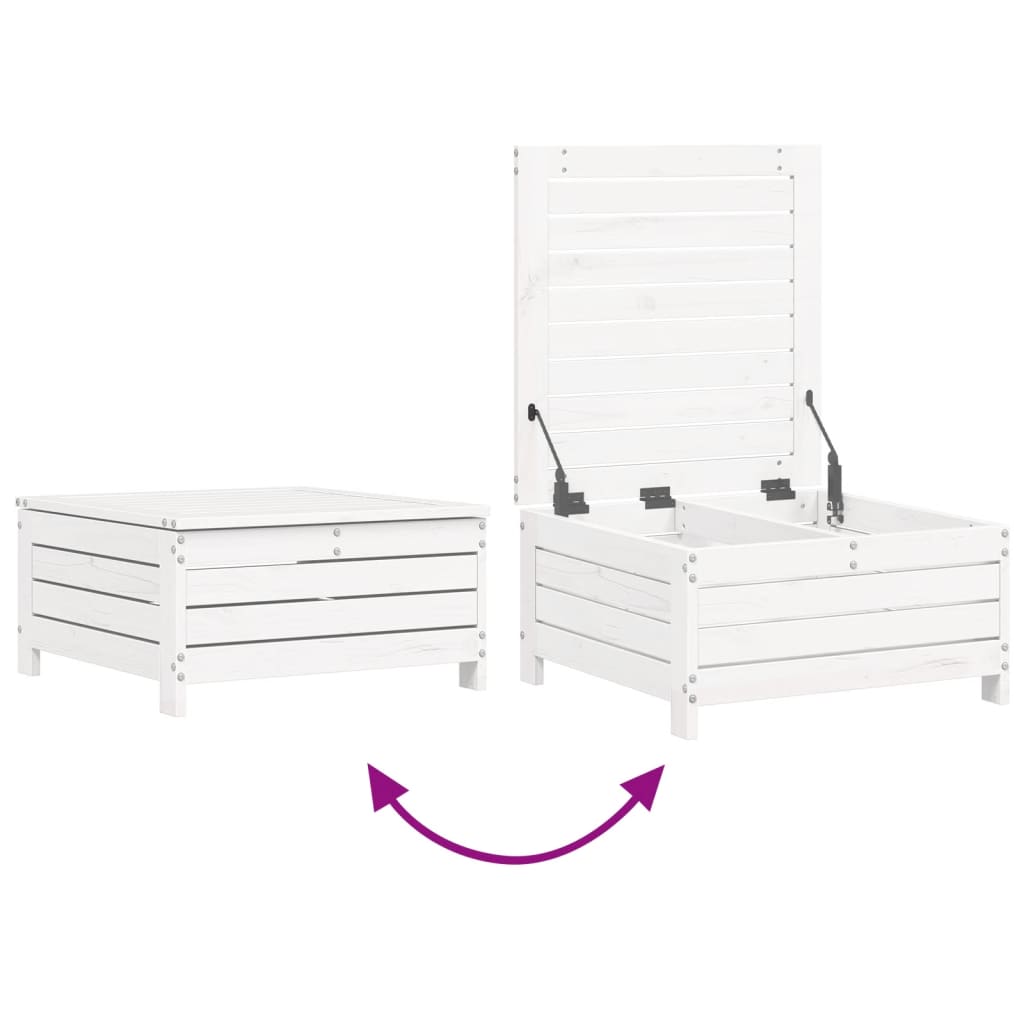 vidaXL 10 pcs conjunto sofás de jardim madeira de pinho maciço branco