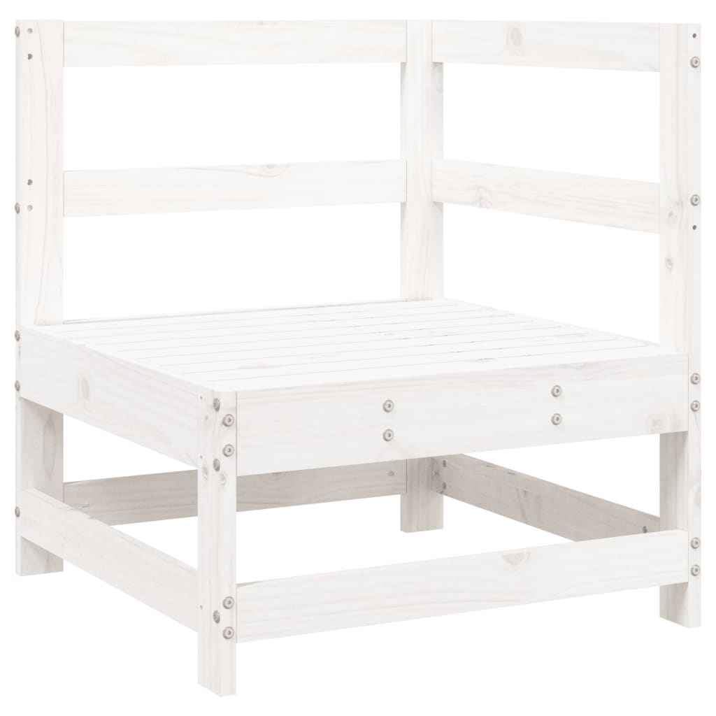 vidaXL 10 pcs conjunto sofás de jardim madeira de pinho maciço branco
