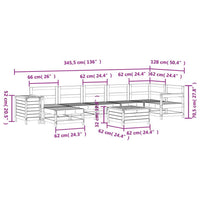 vidaXL 9 pcs conjunto sofás jardim madeira abeto-de-douglas