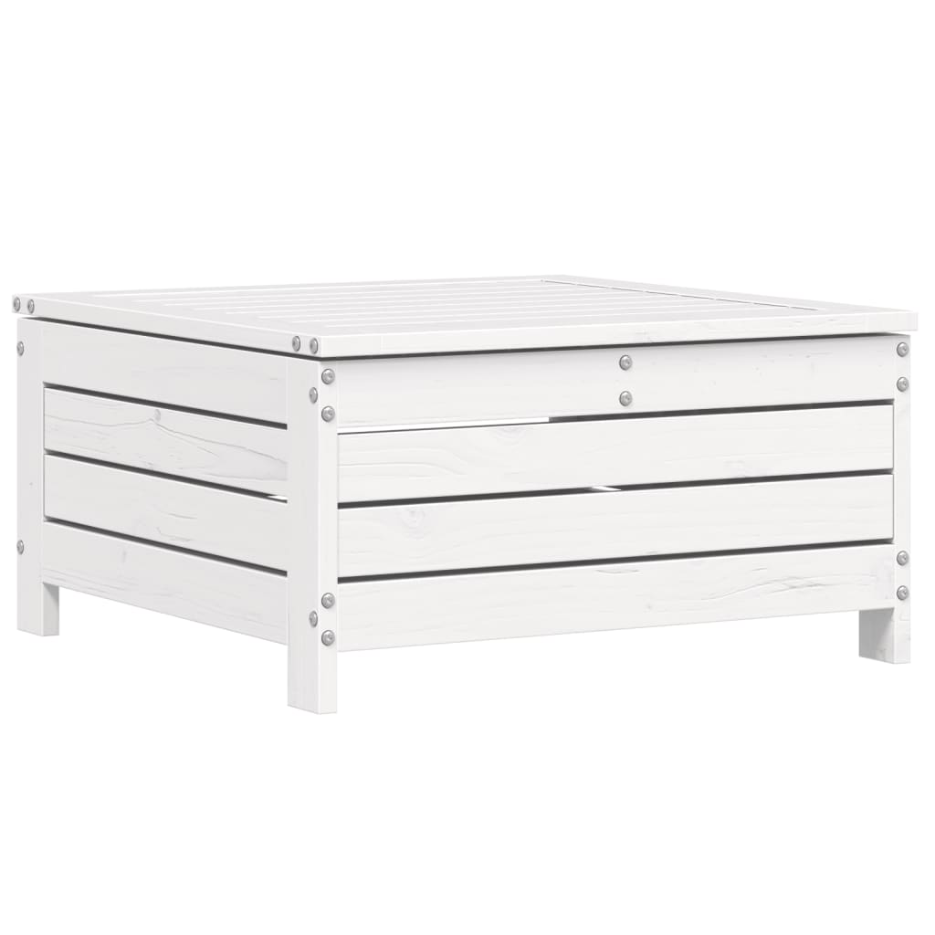 vidaXL 6 pcs conjunto sofás de jardim madeira de pinho maciça branco