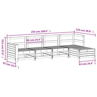 vidaXL 5 pcs conjunto de sofás de jardim madeira pinho maciça branco