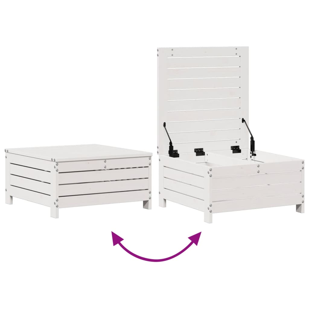 vidaXL 5 pcs conj. lounge de jardim c/ almofadões pinho maciço branco