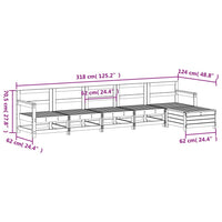 vidaXL 6 pcs conjunto sofás de jardim madeira de pinho maciça branco
