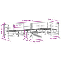 vidaXL 7 pcs conjunto de sofás para jardim pinho maciço branco