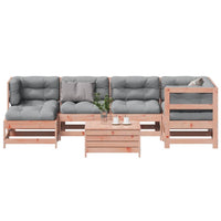 vidaXL 7 pcs conj. lounge jardim com almofadões madeira douglas maciça