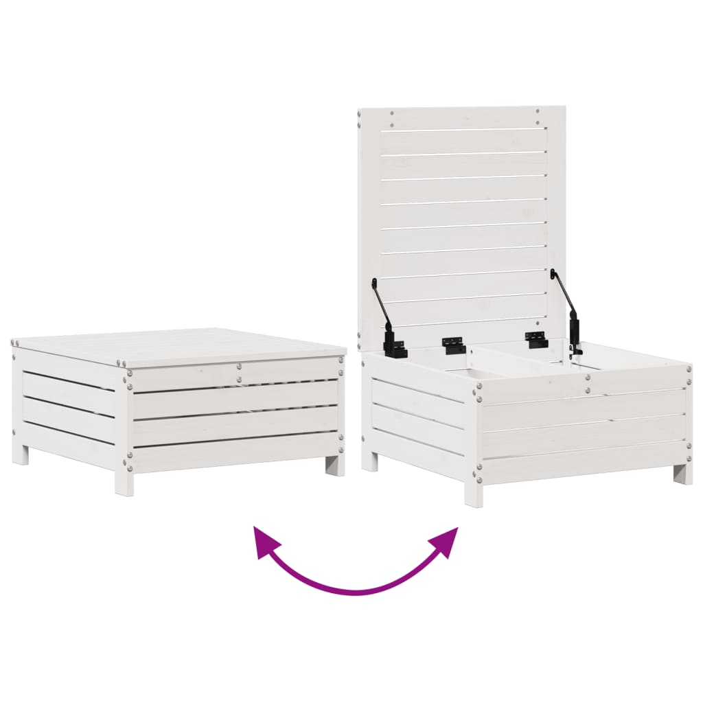 vidaXL 6 pcs conjunto lounge jardim c/ almofadões pinho maciço branco