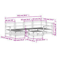 vidaXL 7 pcs conjunto de sofás para jardim pinho maciço branco