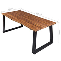 vidaXL Mesa de jantar 170x90x75 cm madeira de acácia maciça