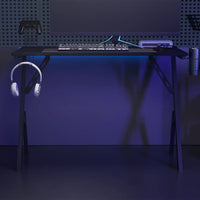 vidaXL Secretária de gaming c/ pernas em forma de Y 110x60x75 cm preto