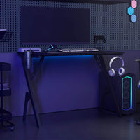 vidaXL Secretária de gaming c/ pernas em forma de Y 110x60x75 cm preto