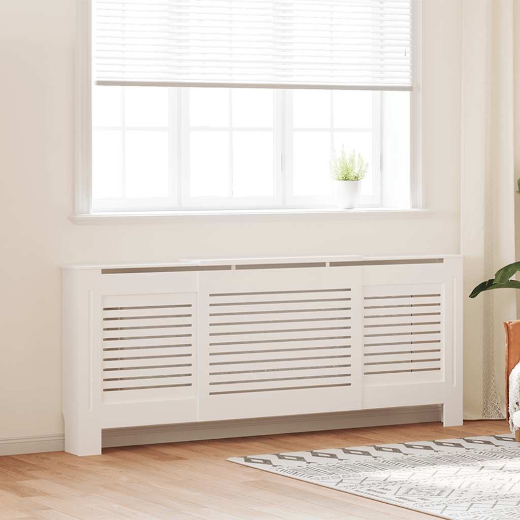 vidaXL Cobertura de radiador 112x19x81,5 cm MDF branco