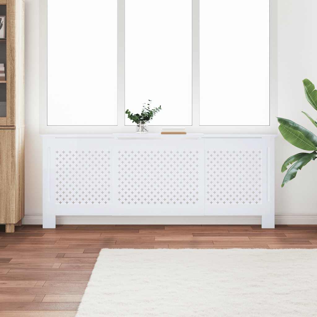vidaXL Cobertura de radiador 112x19x81,5 cm MDF branco