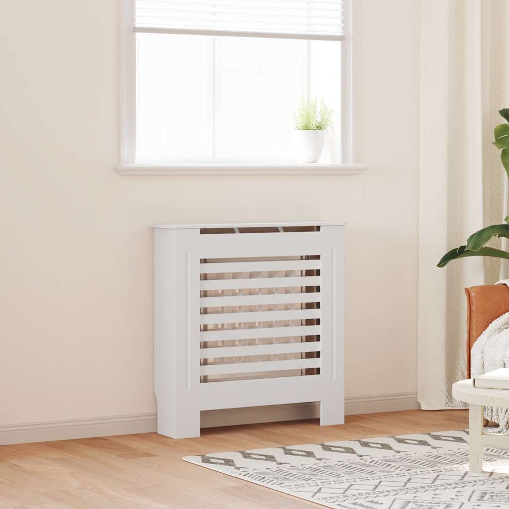 vidaXL Cobertura de radiador 112x19x81,5 cm MDF branco