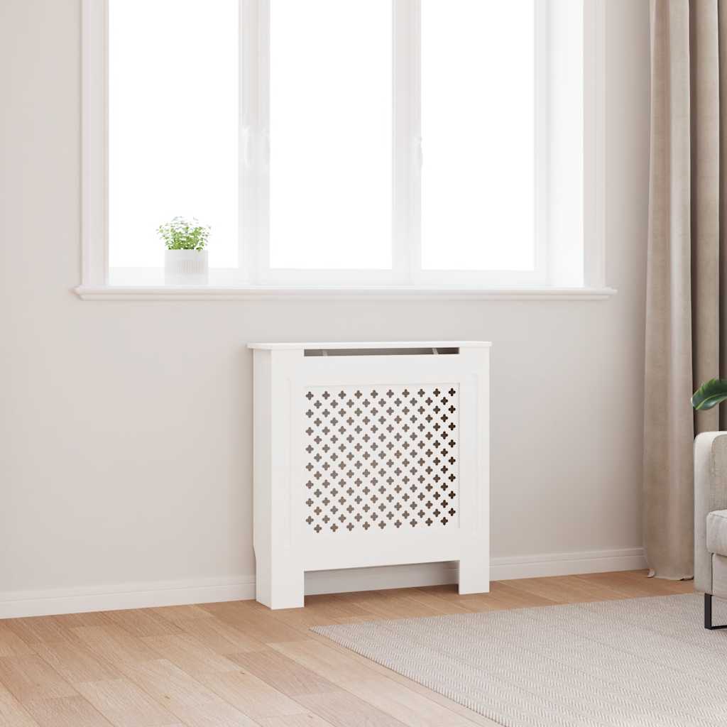 vidaXL Cobertura de radiador 112x19x81,5 cm MDF branco