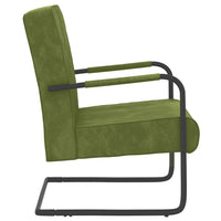 vidaXL Cadeira cantilever veludo verde-claro