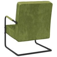 vidaXL Cadeira cantilever veludo verde-claro