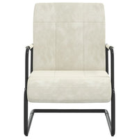 vidaXL Cadeira cantilever veludo branco nata