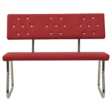 vidaXL Banco 110 cm couro artificial vermelho tinto