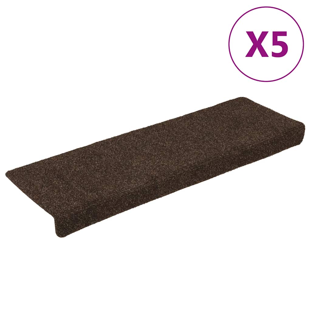 vidaXL Tapetes de escada autoadesivos 15 peças 65x21x4 cm creme com borda retangular
