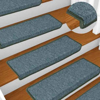 vidaXL Tapetes de escada 15 peças 65x21x4 cm antracite com borda retangular