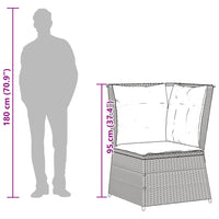 vidaXL 5 pcs conjunto lounge p/ jardim com almofadões vime PE bege