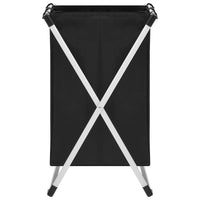vidaXL Separador de roupa suja de 2 secções preto