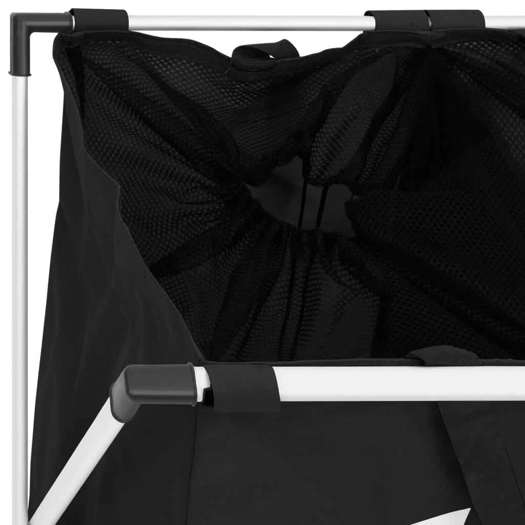 vidaXL Separador de roupa suja de 2 secções preto