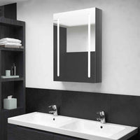 vidaXL Armário espelhado para casa de banho com LED 50x13x70 cm