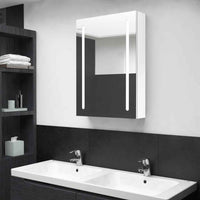 vidaXL Armário espelhado para casa de banho com LED 50x13x70 cm