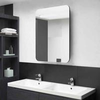 vidaXL Armário espelhado para casa de banho com LED 60x11x80 cm