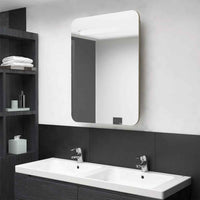 vidaXL Armário espelhado para casa de banho com LED 60x11x80 cm