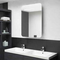 vidaXL Armário espelhado para casa de banho com LED 60x11x80 cm