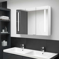 vidaXL Armário espelhado para casa de banho com LED 50x13x70 cm