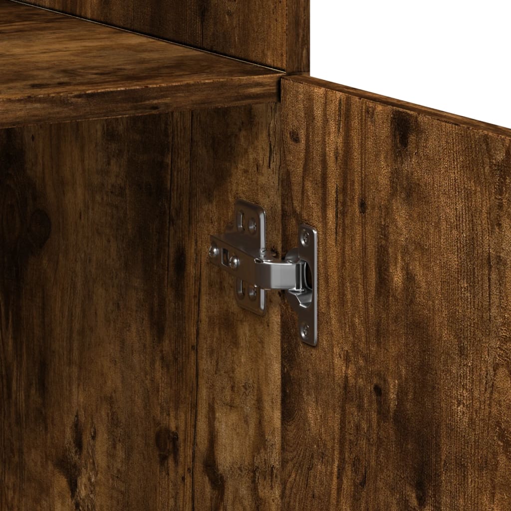 vidaXL Armário alto 80x42,5x249cm derivados de madeira carvalho fumado