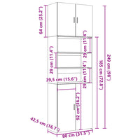 vidaXL Armário alto 80x42,5x249cm derivados de madeira carvalho fumado