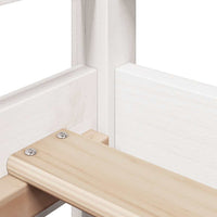 vidaXL Conj. sofá-cama e banco c/ telhado 80x200cm pinho maciço branco