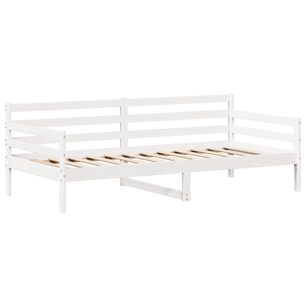 vidaXL Conj. sofá-cama e banco c/ telhado 80x200cm pinho maciço branco