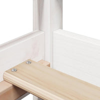 vidaXL Conj. sofá-cama e banco c/ telhado 80x200cm pinho maciço branco