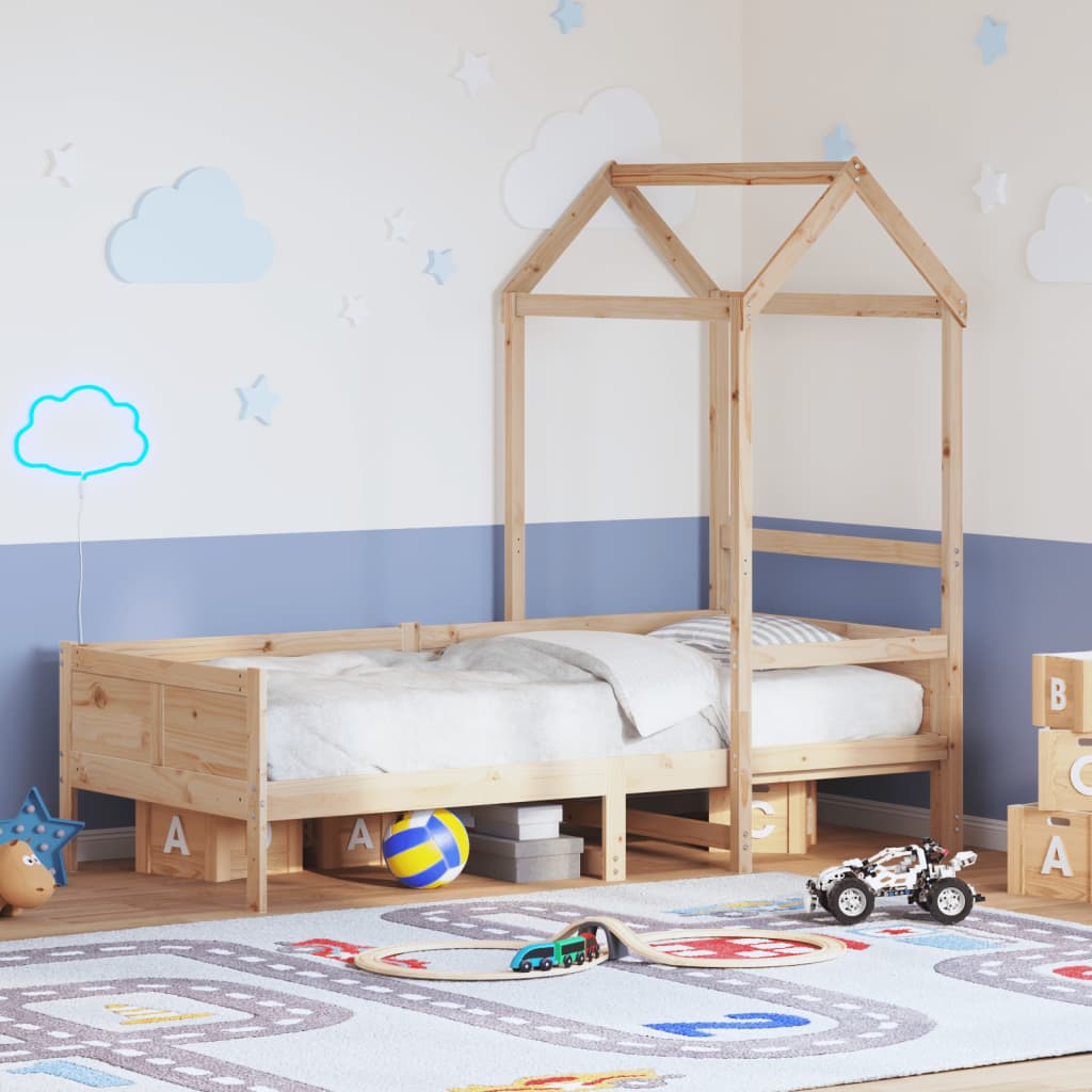 vidaXL Sofá-cama com telhado 80x200 cm madeira de pinho maciça