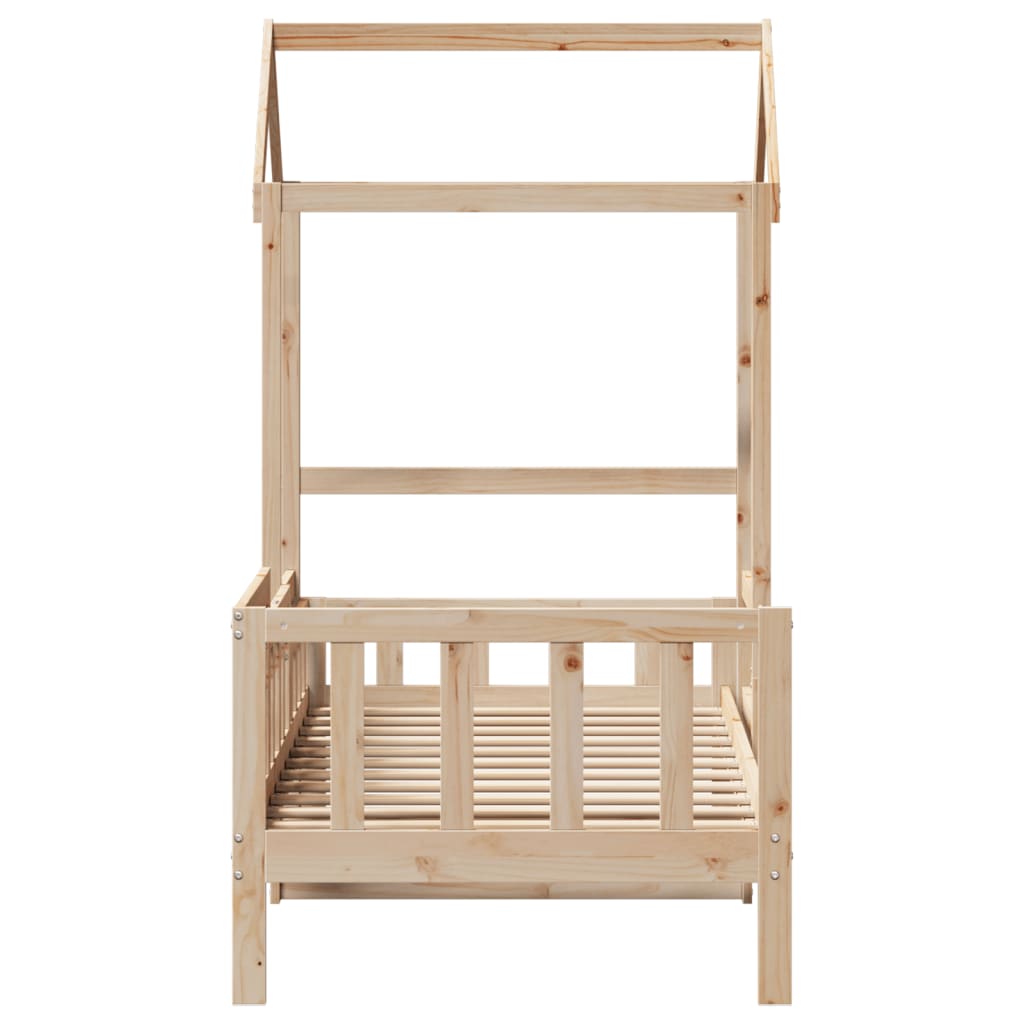 vidaXL Sofá-cama com telhado 90x200 cm madeira de pinho maciça