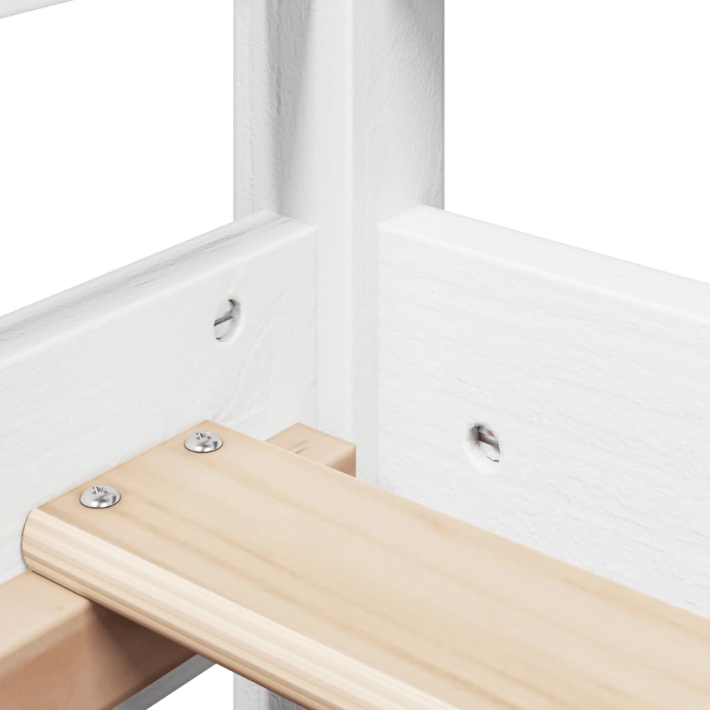 vidaXL Conj. sofá-cama e banco c/ telhado 80x200cm pinho maciço branco