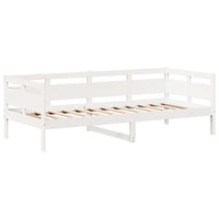 vidaXL Conj. sofá-cama e banco c/ telhado 80x200cm pinho maciço branco
