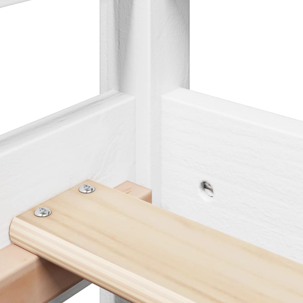 vidaXL Conj. sofá-cama e banco c/ telhado 80x200cm pinho maciço branco