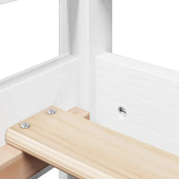 vidaXL Conj. sofá-cama e banco c/ telhado 80x200cm pinho maciço branco