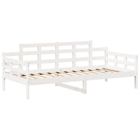 vidaXL Conj. sofá-cama e banco c/ telhado 80x200cm pinho maciço branco