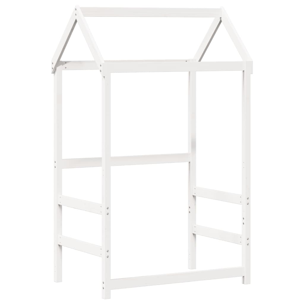 vidaXL Conj. sofá-cama e banco c/ telhado 80x200cm pinho maciço branco